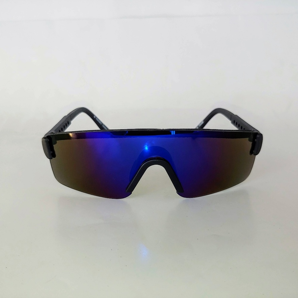 (NWT) Vintage 90's Junior One Piece Razor Blade Sports Sunglasses (M.Black)